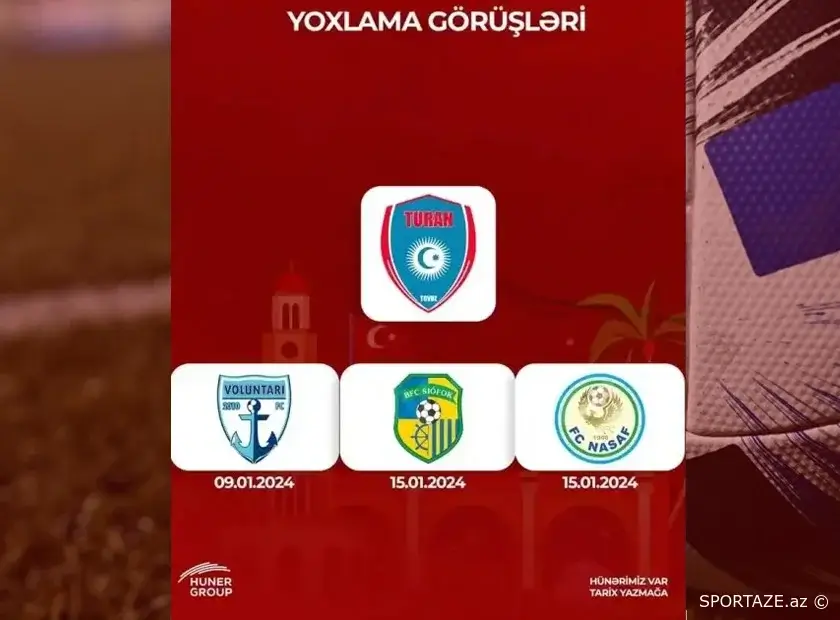 “Turan Tovuz”un yoxlama oyunlarındakı rəqibləri məlum olub