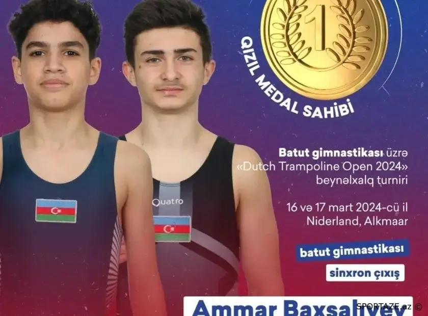 Gimnastlarımız Niderlandda qızıl medala sahib olublar